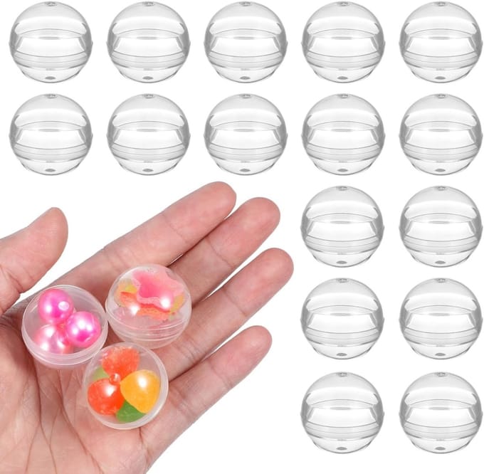 Pack van 100 Transparante Plastic Ballen voor Capsule Machines, Creatieve Projecten en Speelgoedaccessoires