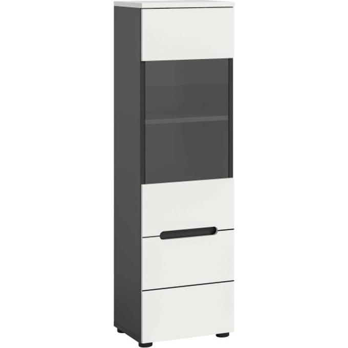 Canu vitrinekast staand-hangend wit NB Basalt NB Abs. wit NB - 33x36x125cm