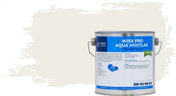 Wixx PRO Aqua Houtlak Gloss - 20L - RAL 9010 | Zuiver Wit
