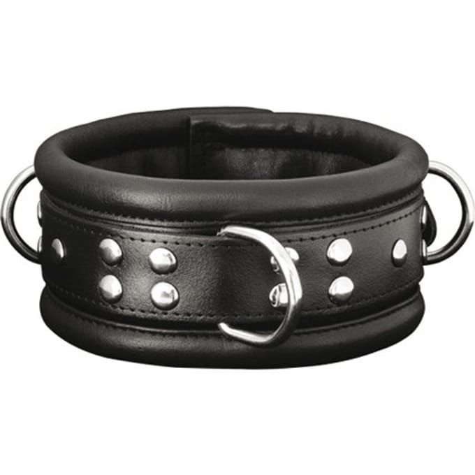 XX-Dreamtoys - leren halsband breed zwart