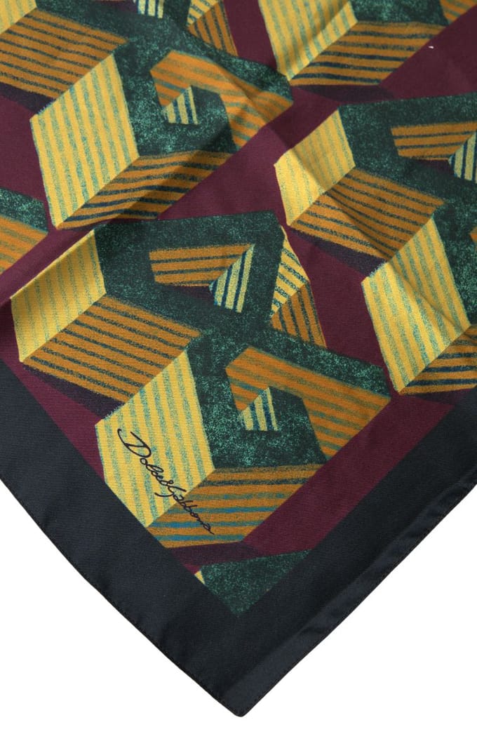 Geometrisch Print Zijde Zakdoek