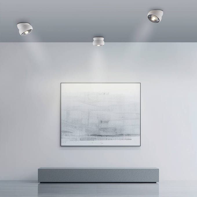 LED plafondspot PURE Move, wit, Ø 12 cm, metaal/glas