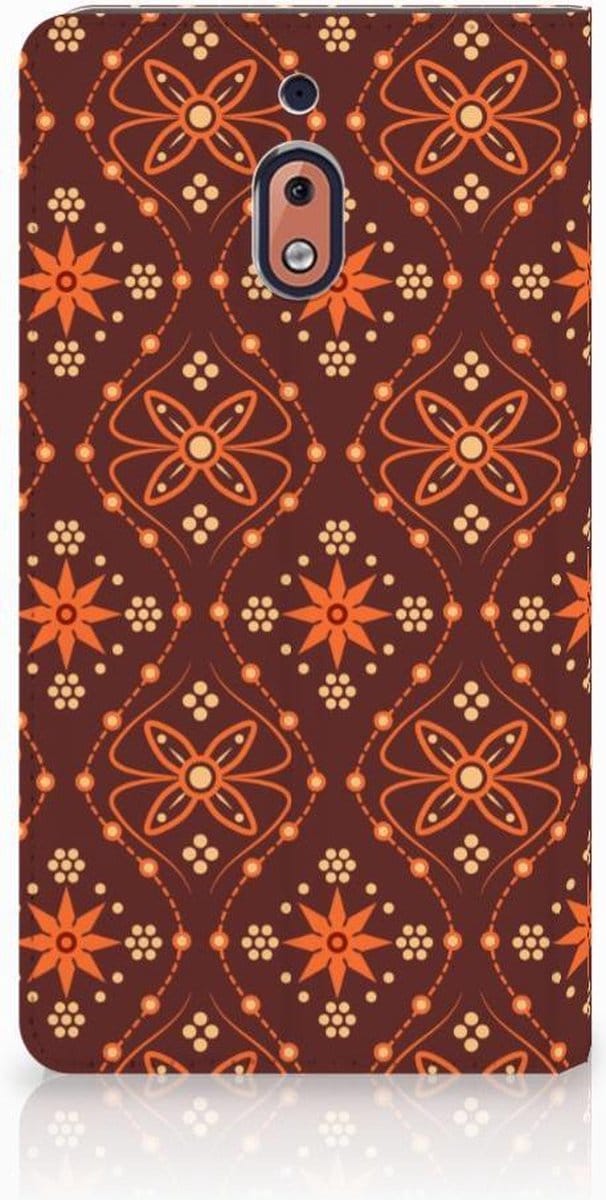 Nokia 2.1 2018 Hoesje met Magneet Batik Brown