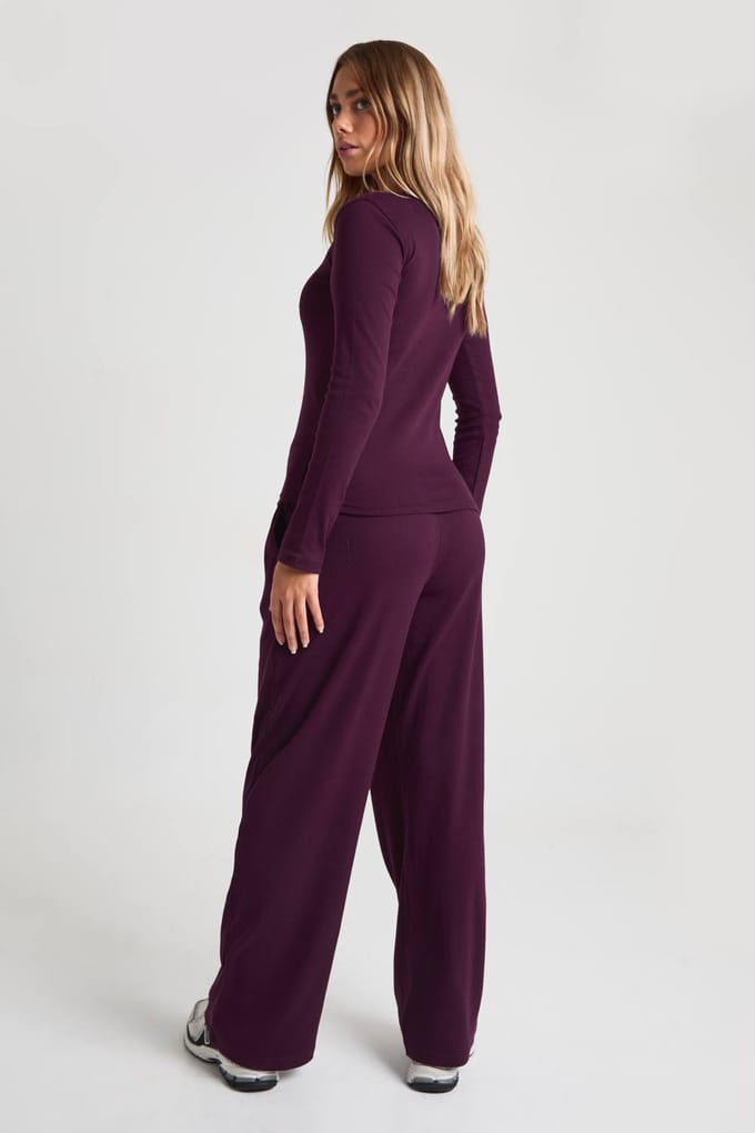 boohoo Dames Geribbelde trekkoord broek | Fig | Maat: 34
