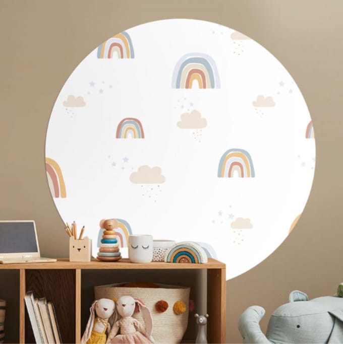 Behangcirkel 100cm Studio Wallz - Rainbow Pasty Perfect large