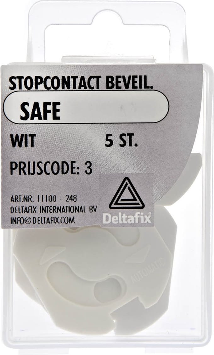 Kinder stopcontactbeveiliger zelfklevend wit safe 5 stuks. Deltafix.