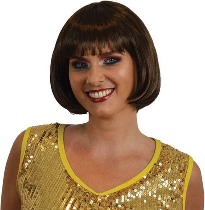 Witbaard Pruik Bobline Dames Bruin One-size