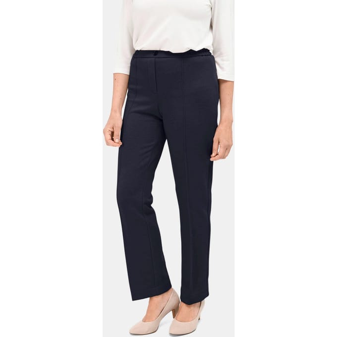 Jersey thermobroek CARLA met elastische tailleband - marine - Gr. 19 van Goldner Fashion