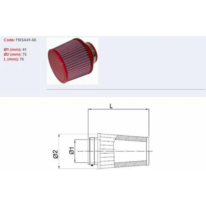 Motorfiets luchtfilter BMC FMSA41 60