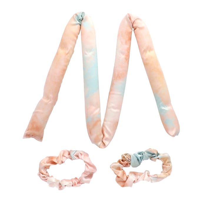 Kitsch, kit de boucles sans chaleur en satin, teinture tie-dye Sunset, 1 lot white