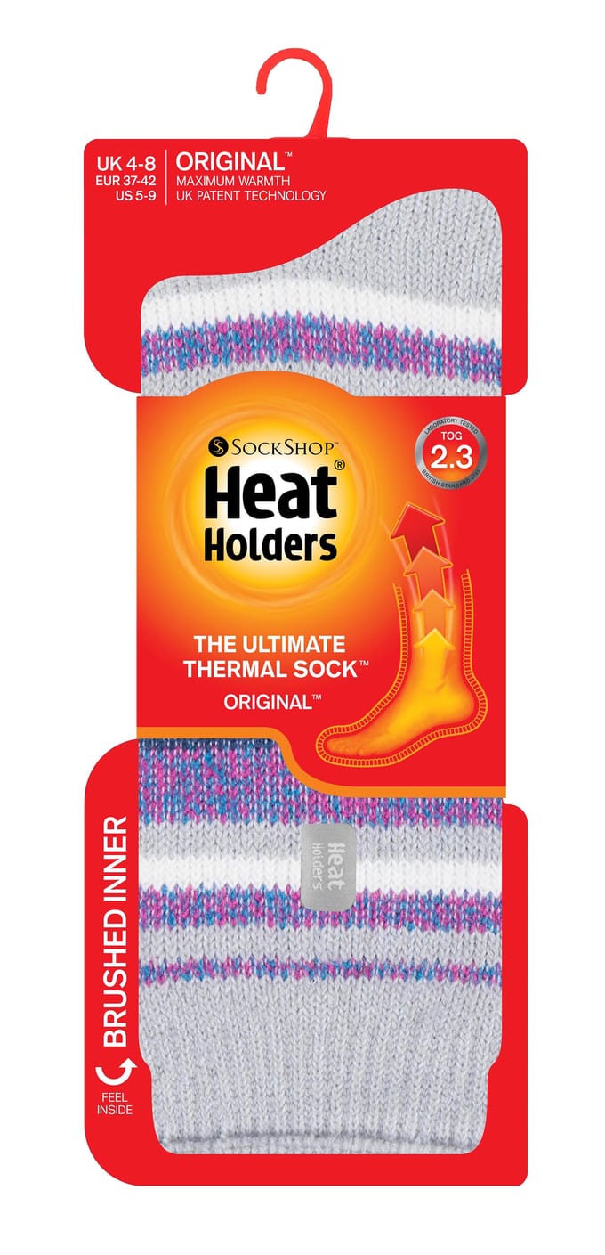 Heat Holders - Dames 2.3 tog thermo wintersokken - Advertentie Grijs / Lila