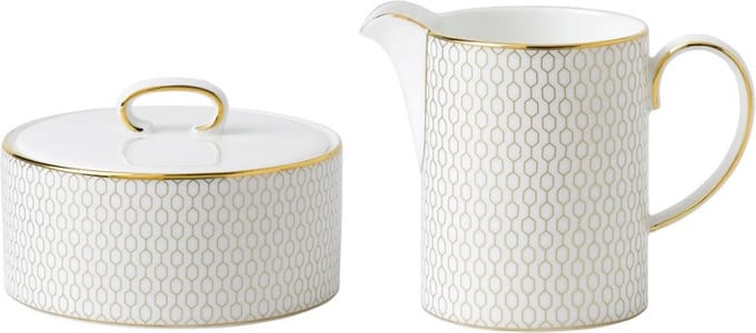 Wedgwood Suiker- en melkset Arris Wit