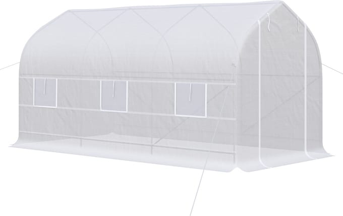 Outsunny Tunnelkas - PE - 400x200x200cm - Wit