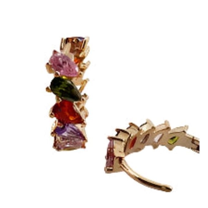 Gold Rainbow Hoop Earring Gold 18K
