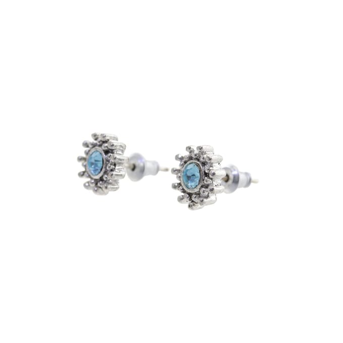 Behave - Oorbel steker vintage blauw accent romantisch 1 cm