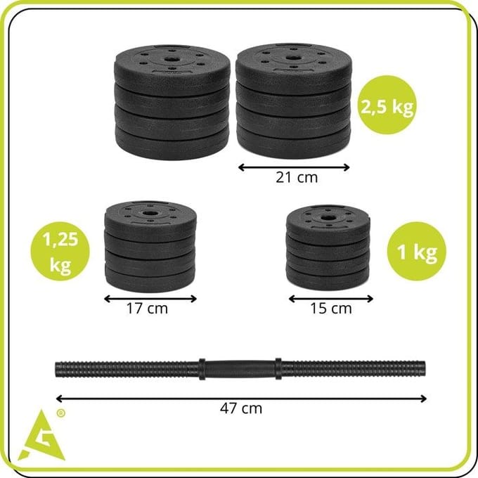 Actiget® Dumbellset - 30 KG - Complete Set - Thuis Sporten - Zwart