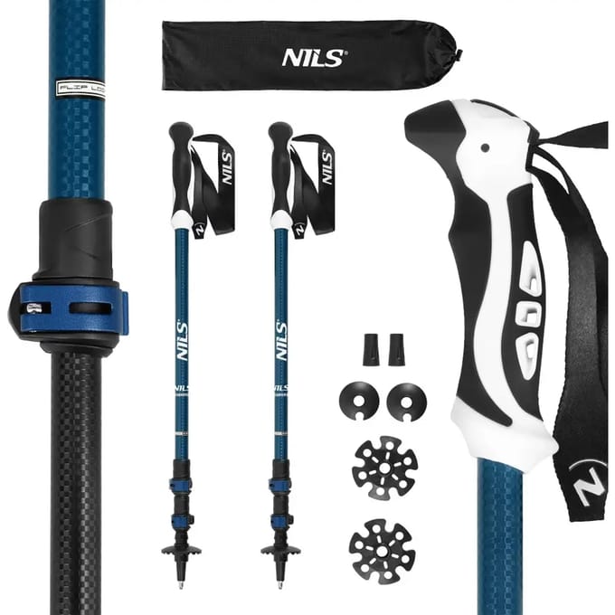 Nils TK8601 Trekkingstokken Blauw - Lichtgewicht Aluminium 6061