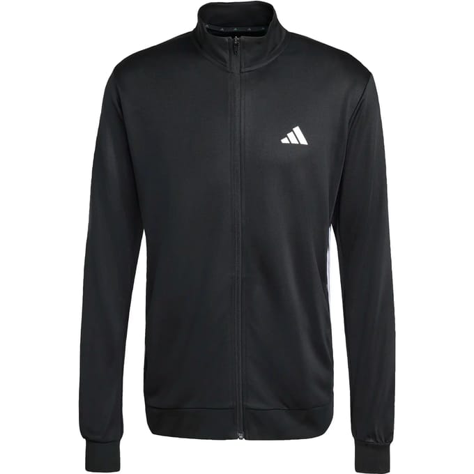 Adidas Workout Essentials All-set 3 Stripes Knit Sweatshirt Met Rits Zwart S Man
