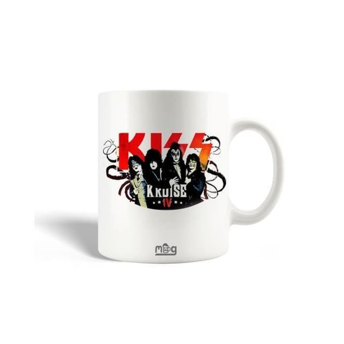 Mug en Céramique - The KISS - Logo Affiche - 30cl - Compatible Lave-Vaisselle - Blanc