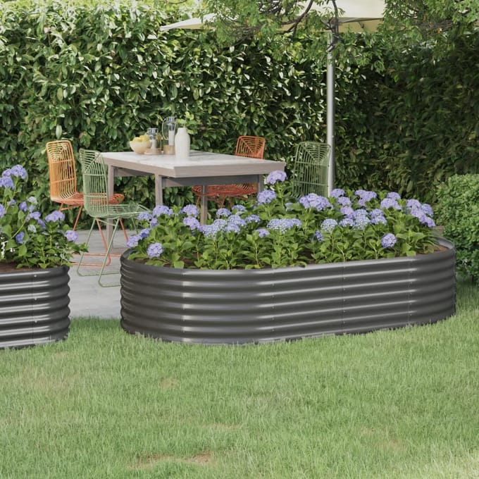 vidaXL - Plantenbak - 175x100x36 - cm - gegalvaniseerd - staal - grijs