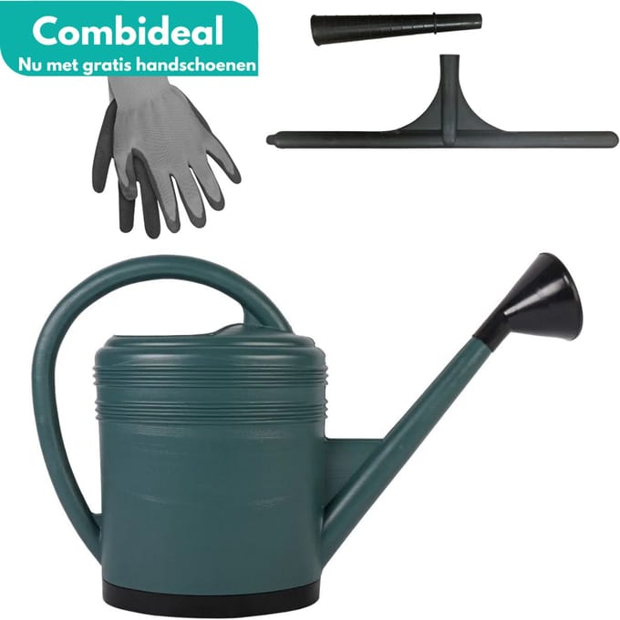 Tuilana - COMBIDEAL - Gieter - 15L - luxe verstevigde rand + sproeier - Met extra breedsproeier - GRATIS tuinhandschoenen