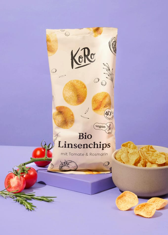 Bio linzenchips met tomaat en rozemarijn 100 g