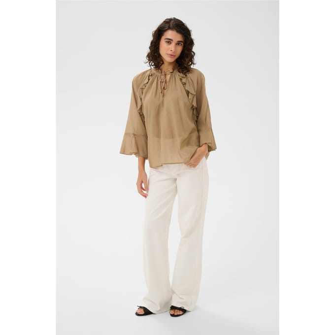 Kaffe Blouse Kaflora Blouse 10511480 Petrified Oak Dames Maat - W42