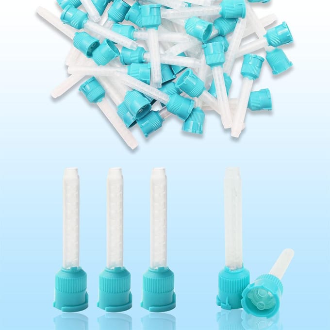 50 Pièces Embouts de Mélange pour Empreintes Dentaires Jetables Matériau Silicone Vert Usage Laboratoire blue