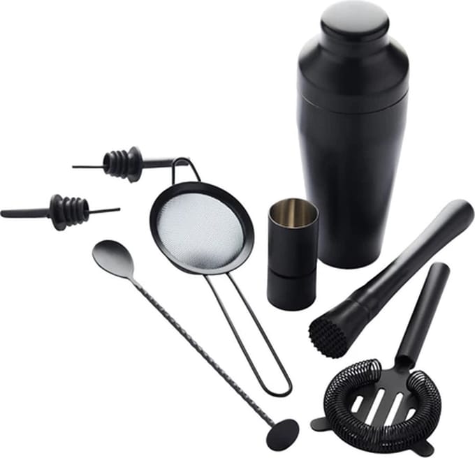 Point Virgule cocktailset set van 8 zwart