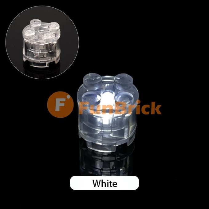 10 STUKS Multi Flash LED Licht Bouwstenen 2x2 Rond Baksteen MOC Speelgoed voor Stadsweg Assemblage Klassiek Cadeau 10PCS wit