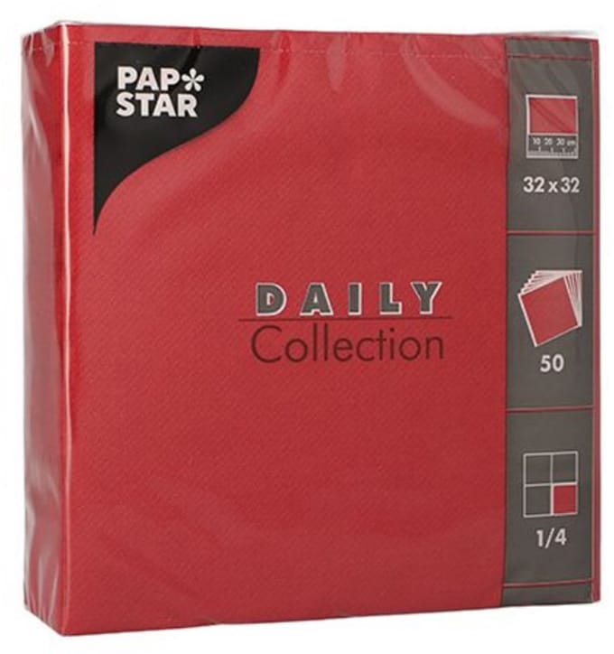 PAPSTAR lunchservetten, 320 x 320 mm, 3-laags, bordeaux