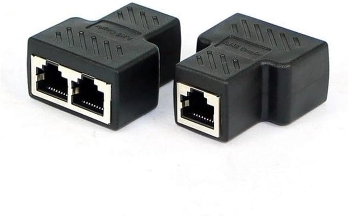 RJ45 Splitter Adapter Cat6 Netwerk Ethernet UTP STP 8P8C Plug naar Twee Poorten