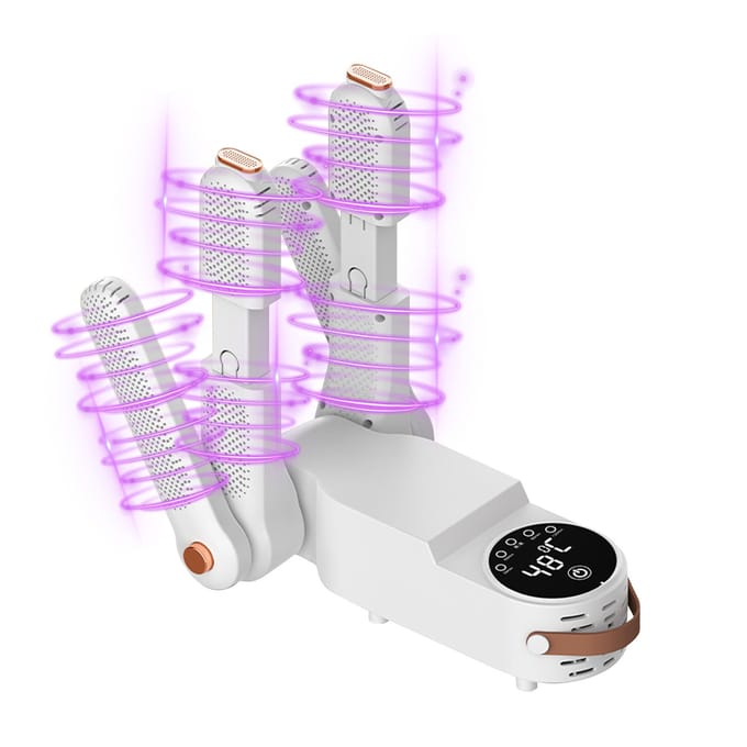 Laarsdroger met Dubbel V-rek Telescopische Schoendroger Touchscreen Deodorizer Intelligente Temperatuur EU Plug wit