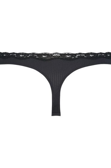 Hunkemöller Dames Lingerie String Lola - Zwart - maat L