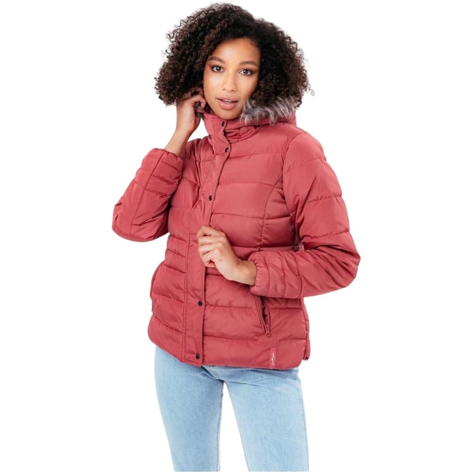 Hype Dames/Dames Puffer Jas (Roze)