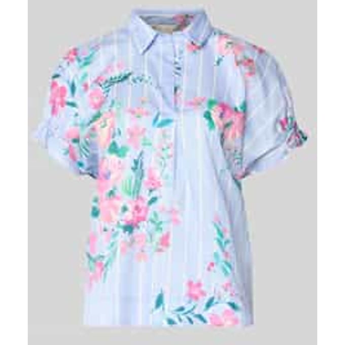 regular fit blouse van katoen in all-over look