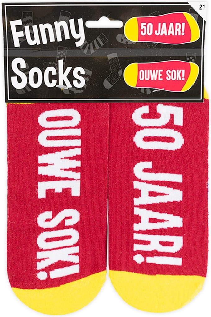 Paper Dreams Sokken Funny Socks 50 Jaar Katoen Blauw One-size
