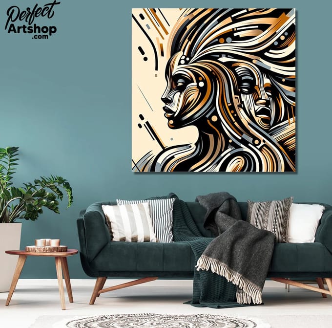 AFRICAN ABSTRACT: 80x80cm Plexiglas. Decoratie - Afrika - Modern - Aards - Kunst