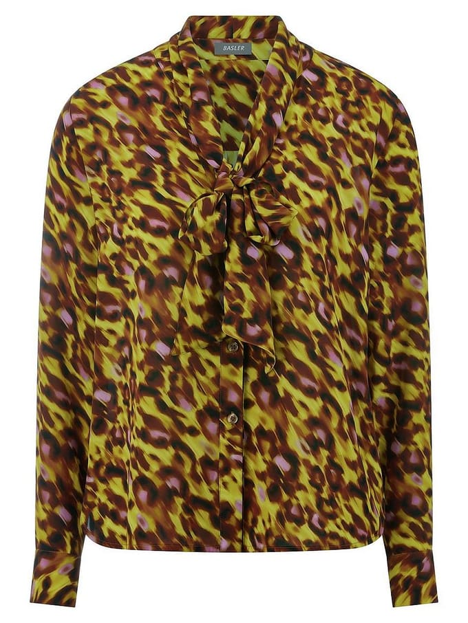 Blouse kraagstrik Van BASLER geel