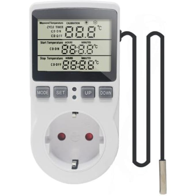 Prise de minuterie ue/US, Thermostat, contrôleur de température numérique, prise de courant avec interrupteur de minuterie, sonde de capteur, chauffage et refroidissement EU