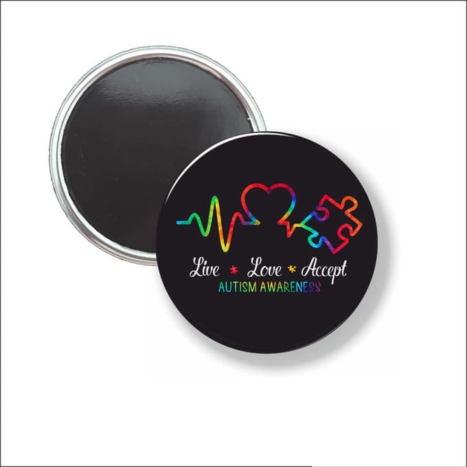 Button Met Magneet 58 MM - Live Love Accept - NIET VOOR KLEDING