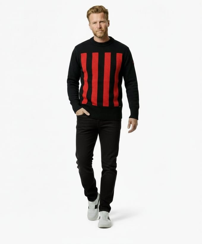 FC Kluif 'I Rossoneri' knitted trui - Maat M / Medium - AC Milan inspired - Heren lifestyle pullover