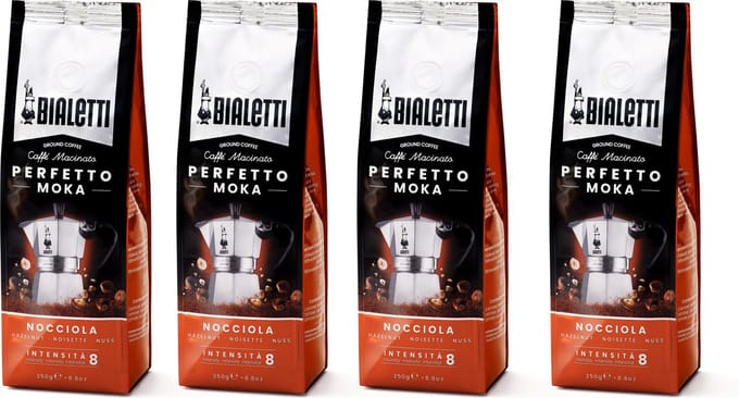 Bialetti Moka Hazelnut gemalen koffie - 4x 250 gram