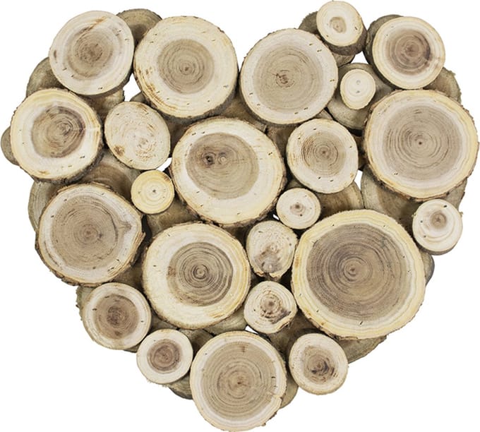 hout mix wanddecoratie hart small 30cm