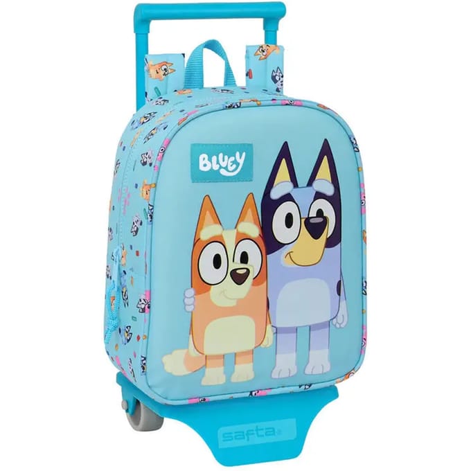 Schoolrugzak met Wielen Bluey Hemelsblauw 22 x 27 x 10 cm