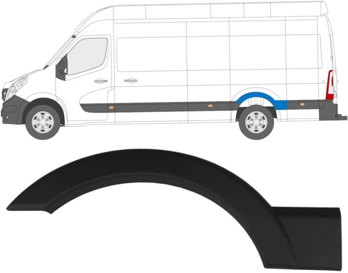 Zijlijst sierlijst voor Renault Master 2010- / Links