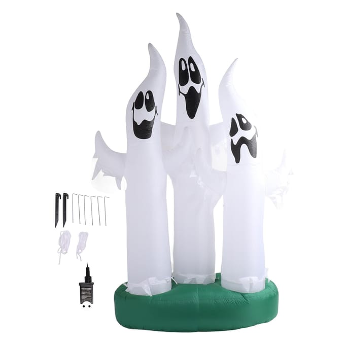 Halloween Opblaasbaar 3 Geesten 10FT Halloween Opblaasbare Witte Geest met LED Licht voor Buitentuin white