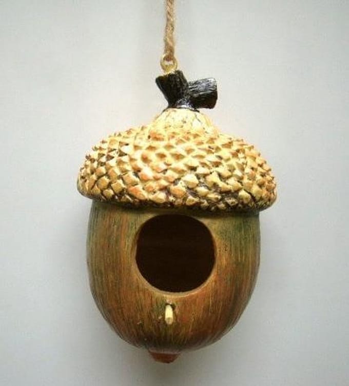 Vogelhuisje eikel – Polystone – 24 x 14 cm – Nestkast