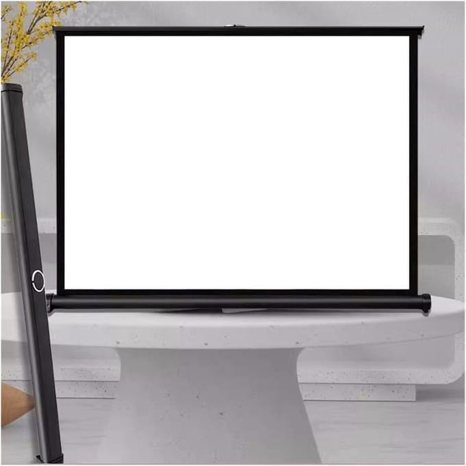Projectiescherm - Beeldscherm - Thuisbioscoop Creëren - Zwart Verduisterend Rand - 50 inch - Wit