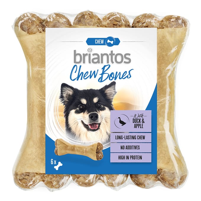 Briantos Chew Bones Eend & Appel - 6 x 12 cm (330g)